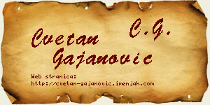 Cvetan Gajanović vizit kartica